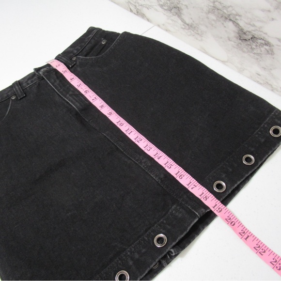 Harley Davidson Vintage Black Denim Skirt Size 8 - Picture 14 of 15
